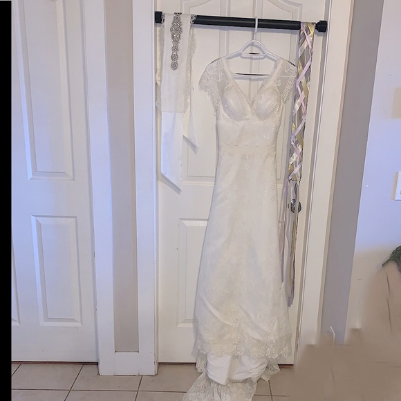 Beautiful boho wedding Soft lace dress S or size 4 - Picture 2 of 12